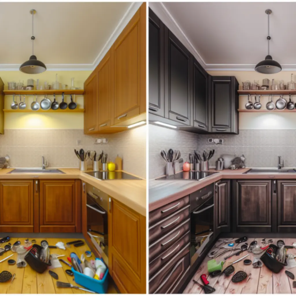 Przed i po zastosowaniu organizerów w polskiej kuchni